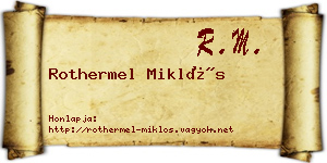 Rothermel Miklós névjegykártya