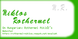 miklos rothermel business card